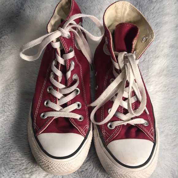 Converse Shoes - Burgundy High Top All Star Converse